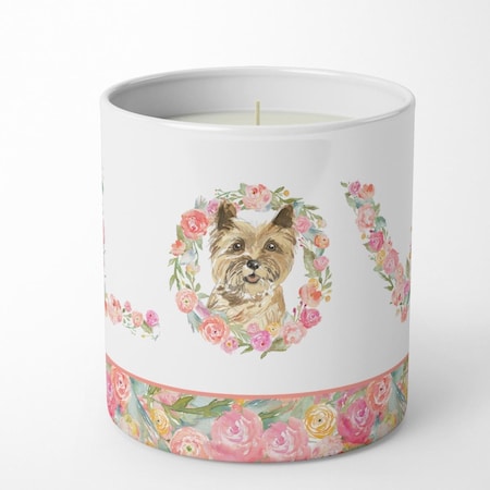 Carolines Treasures 3.75 x 3.25 in. Unisex Cairn Terrier Love 10 oz Decorative Soy Candle WDK4557CDL